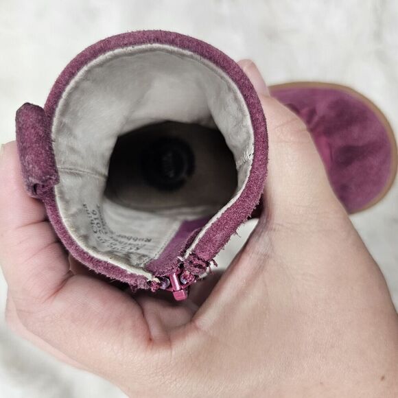 LIVIE & LUCA Boots Pepper Mulberry Mauve Pink Baby Girl Size 5 Ruffle - Picture 5 of 7